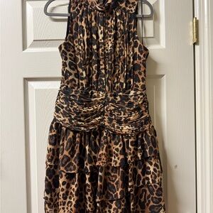 [Never Worn] Express Leopard Print Sleeveless Dress, Size 0